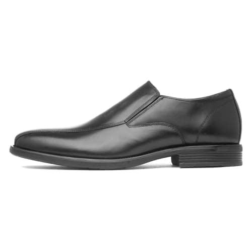 Image of Red Level Tiber Mens Black Slip On Leather Shoe - Size 10 UK - Black