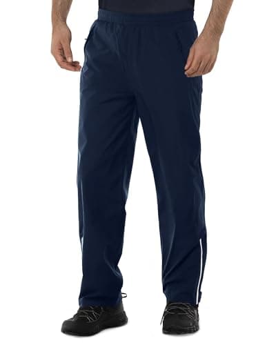 Image of 33,000ft Men's Waterproof Trousers Lightweight Breathable Rain Overtrousers with 3 Zip Pockets, Outdoor Windproof Rain Pants for Golf Hiking Fishing Cycling, Navy Blue L