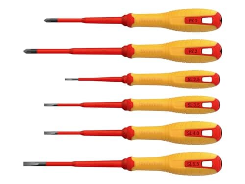 Image of VDE Pozidriv & Slotted Screwdriver Set, 6 Piece