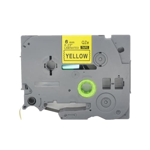 Image of BROVACS 1 Pack Black on Yellow Laminated Label Tape Compatible for Brother P-Touch Label Printer TZ 611 TZe 611 6mm 1/4" OPA4611