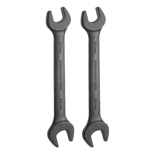 Image of sourcing map 2pcs Thick Double Open End Wrench 22mm x 24mm Metric Dual Open Ended Spanner Flat Head Wrench for Automotive Repair Furniture Assembly, Black