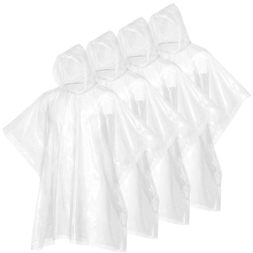 Image of SOL 4pk Rain Poncho, Waterproof Adult Coats, Disposable Plastic Cover Raincoats and Capes for Men and Women, Compact and Portable, Ideal for Travel, Festivals, and Outdoor Events