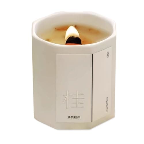 Image of Compact Ceramic Candles Made with Soy Wax and Essential Oils Modern Reusable Scented Candles Long Lasting for Women & Men Not pungent(Osmanthus)