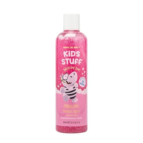 Image of Kids Stuff Pink Sparkling Bubble Bath | Kids Bubble Bath with Strawberry Swirl Scent | Turns Water Pink & Sparkling for Bathtime Fun | Dermatologically Tested | Mild & Gentle on Skin | Vegan | 300ml