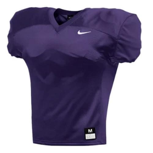 Image of Nike Mens Team Stock Vapor Varsity V Neck Short Sleeve Jersey Football Casual - White, Court Purple, Large