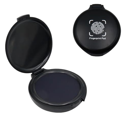 Image of LICQIC Thumbprint Ink Pad, Fingerprint Ink Pad, Fingerprint Kit for Identification Security ID Fingerprint Cards Law Enforcement Fingerprint Stamp Ink Pad (Blue)