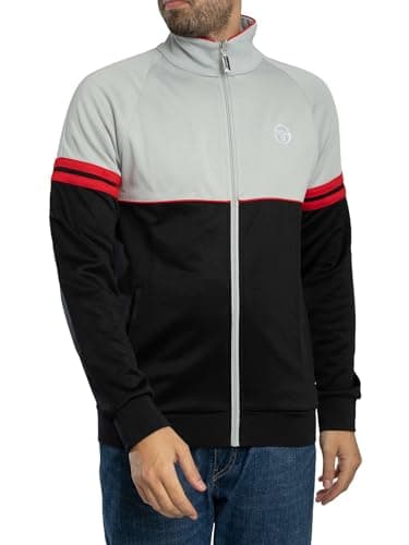 Image of Sergio Tacchini Men's Orion Track Jacket, Grey/Black/Red, M