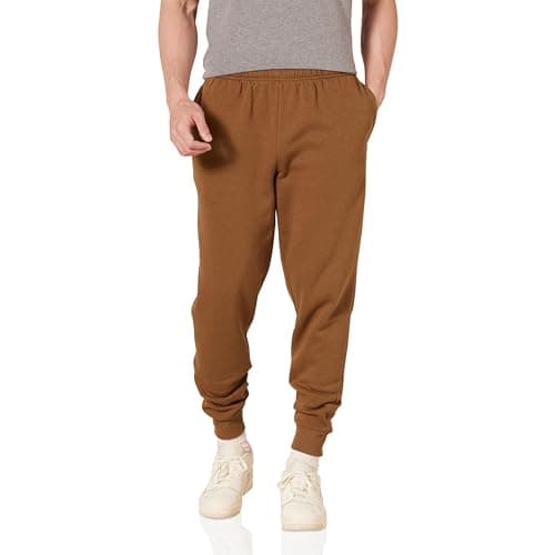 Image of Amazon Essentials Men's Relaxed Fit Fleece Sweatpants, Dark Tan, L
