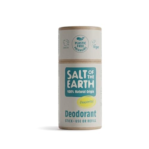 Image of Salt of the Earth - Natural Deodorant Stick Refill - Unscented - 100% Natural Origin Ingredients, Vegan & Long Lasting Protection, Leaping Bunny Approved, UK Made for Men, Women & Kids - 75g