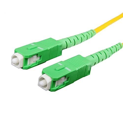 Image of CHB Short Rugged 0.5 Meter / 50cm Simplex Fibre Optic Patch Cable SCAPC - SCAPC Single Mode OS2 9/125 Yellow Patch Lead 3mm Fiber Patchcord (SC/APC - SC/APC, 0.5 Meters)