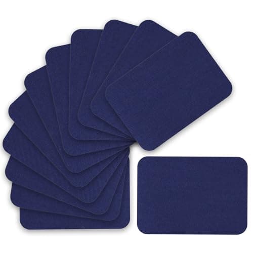 Image of 12 Pcs Iron on Repair Patches Polyester Fabirc Mending Patches Self-Adhesive Patch for Clothing Pants Dress Shirts Coats Jeans and More (9.5 cm x 12.4 cm, Navy)