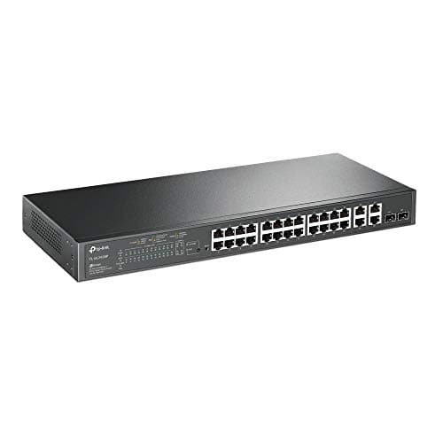 Image of TP-Link SL2428P 24 Port Gigabit PoE Smart Switch, 24× Gigabit PoE ports, 802.3af-at 30W, 250W Total Budget, Network switch, Power Saving, Metal Case, Ethernet Switch, Ethernet Splitter