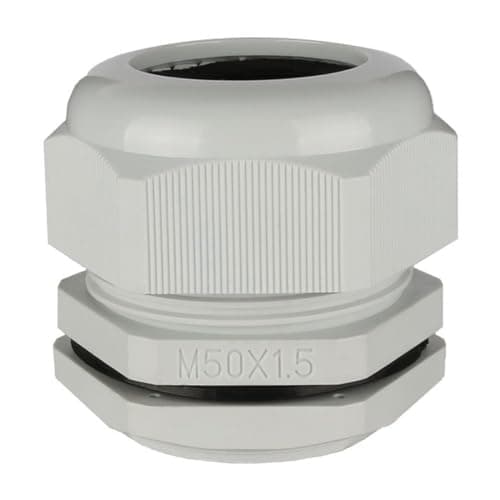 Image of TA-VIGOR 10Pcs M50 Cable Gland, IP68 Waterproof Adjustable Plastic Nylon Wire Connectors Gland Joints for 32mm-38mm Cables, Locknut Stuffing Glands with Locknut and Washer – White