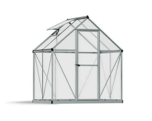 Image of Palram Canopia Mythos 6x4 Silver Greenhouse -TwinWall Polycarbonate, Aluminum Frame, Base Included