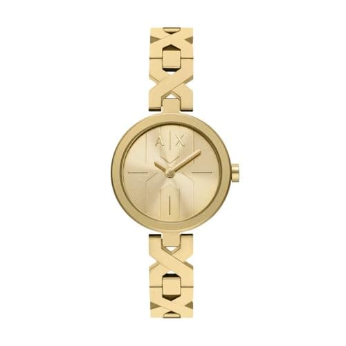 Image of Armani Exchange Watch for Women, Quartz Two-Hand Movement and 32 mm Case Size with Stainless Steel Strap, Mystic Gold