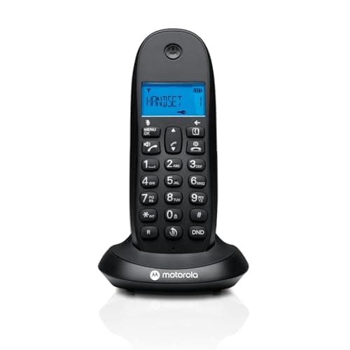 Image of Motorola C1001CB+ - Digital DECT Cordless Phone - Call Blocking Mode, Caller ID, Hands-Free, 50-Number Phonebook, Backlit Display - Black