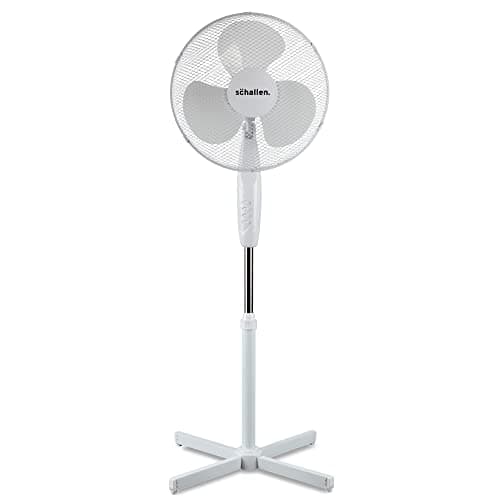 Image of Schallen 16" Electric Oscillating Floor Standing Tall Pedestal Air Cooling Fan (White)