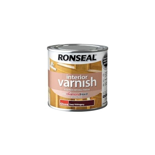 Image of Ronseal RSLINGDM250 250ml Quick Dry Gloss Interior Varnish - Deep Mahogany