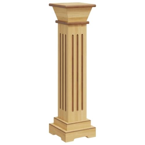Image of vidaXL Square Pillar Plant Stand - Classic Display Shelf for Plants and Decor, Durable MDF Material, Light Wood Finish for Indoor and Outdoor Use