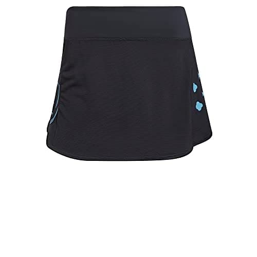 Image of Adidas Womens Tennis Match Skirt Heat.rdy, Carbon/Pulse Aqua (Primeblue), S