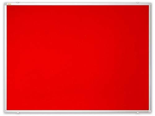 Image of Board Angels Felt Noticeboard Aluminium Frame 1200 X 900mm RED