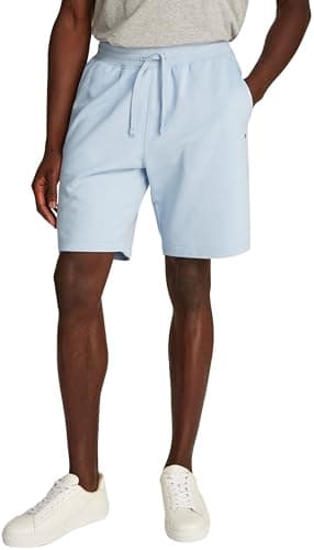 Image of Tommy Hilfiger Men’s Essential Terry Cotton Sweat Shorts, Blue (Breezy Blue), L