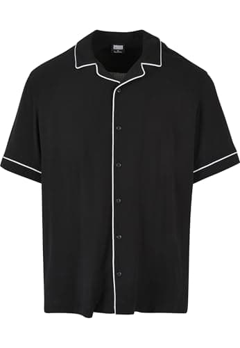 Image of Urban Classics Men's Bowling Shirt, Black, XXL
