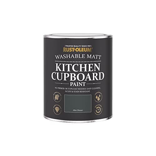 Image of Rust-Oleum Dark Green Kitchen Cupboard Paint in Matt Finish - After Dinner 750ml