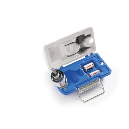 Image of LENOX Tools SPEED SLOT Bi-Metal Hole Saw Kit, 7-Piece Compact Construction Kit (1815140),White/Blue