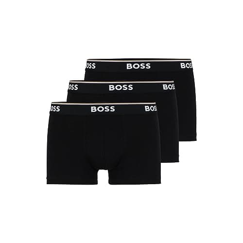 Image of BOSS Hugo Men's 3-Pack Stretch Cotton Regular Fit Trunks, Black, XL