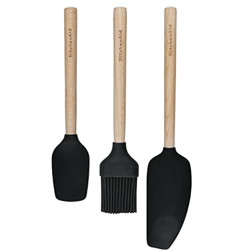 Image of KitchenAid 3-Piece Bamboo Baking Set with Spoon Spatula, Pastry Brush and Mixer Spatula