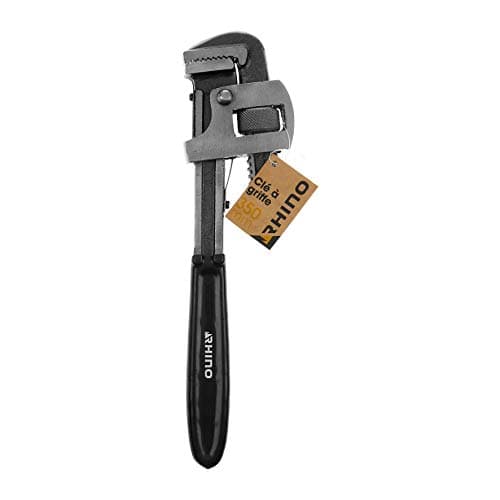 Image of Rhino Clés serre-tubes 350 mm Long Pipe Wrench 350 mm Long Steel Ergonomic Handle Various Sizes NC