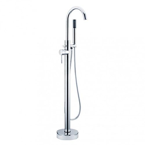 Image of Home Standard Aspen Bathroom Chrome Floor Mounted Bath Shower Mixer Filler Tap & Shower Kit