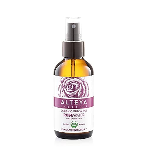 Image of Alteya Organic Rose Water Spray 120ml Glass - Pure Organic Rosa Damascena (Damask Rose) Hydrolat - USDA Certified Organic - Face Toner, Revitalizing Body, Condition Hair & Scalp