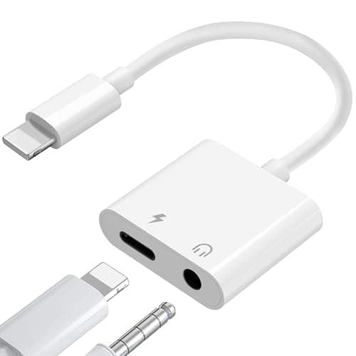 Image of Loydia [Apple MFi Certified] Headphone Adapter for iPhone/iPad, Lightning to 3.5mm Headphone Jack adapter, 2-in-1 Charger and 3.5mm Aux Audio Converter Adapter for iPhone 14/13/12/11/XS/XR/X/8/iPad