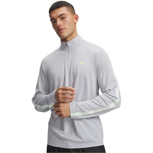 Image of Under Armour Mens Tech Half Zip Long Sleeve Mod Grey Tape XL