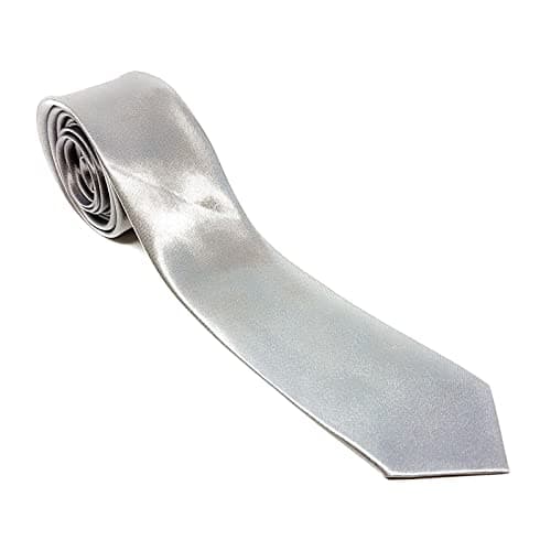 Image of WS UK Adults Skinny Tie for Men [Silver]
