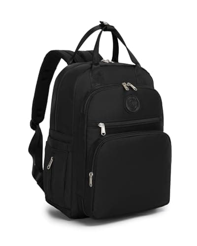 Image of Miss Lulu Changing Bag Backpack Nappy Diaper Bag for Mum and Dad With Stroller Straps Multifunction Pockets Large for Travel Hospital Newborn (Black)