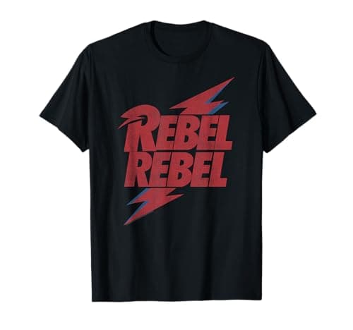 Image of David Bowie - Rebel Rebel Lightning Lyric T-Shirt