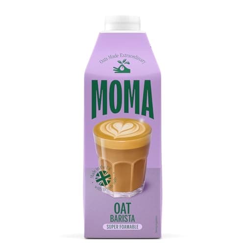 Image of MOMA - Barista Oat Drink - 750ml • 100% Plant-Based & Vegan • Perfectly Foamable for Coffee • Made with British Oats for Creamy Taste • No Added Sugar • Enriched with Vitamins