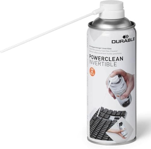 Image of Durable POWERCLEAN Invertible Air Duster - 200ml Compressed Air Can - Easy to Use PC Cleaner - Clears Dust and Dirt Quickly