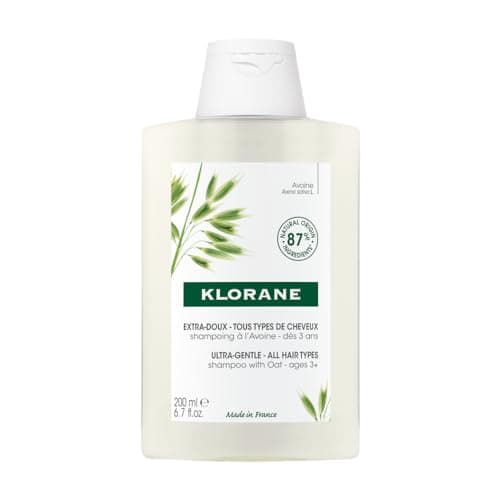 Image of Klorane Extra Gentle Oat Shampoo – For the Whole Family – All Hair Types – Sulphate-Free, Vegan* Formula – 1x 200ml Bottle