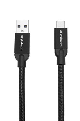 Image of Verbatim USB-C to USB-A charging cable black - robust Android charger - flexible stainless steel - 100 cm charging cable smartphone - mobile phone cable - USB charger - cellphone charger