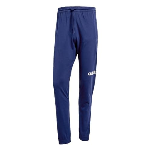 Image of adidas Men's Essentials Linear Single Jersey Pant, Dark Blue/White, L