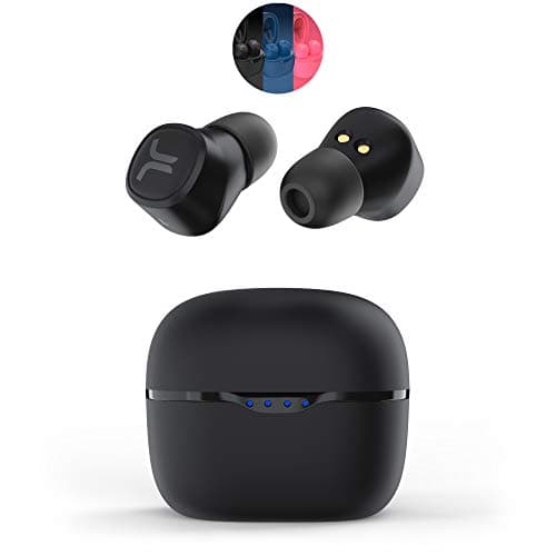 Image of WeSC True Wireless Headphones, Bluetooth Earphones with LED Wireless Charging Case, 20Hrs Playtime, Touch Control, IPX4 Water Resistant Earbuds - Black