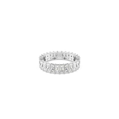 Image of Swarovski Matrix ring, Baguette cut, White, Rhodium plated