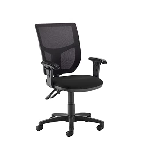 Image of DAMS Sundry Altino 2 lever high mesh back operators chair with adjustable arms - Black