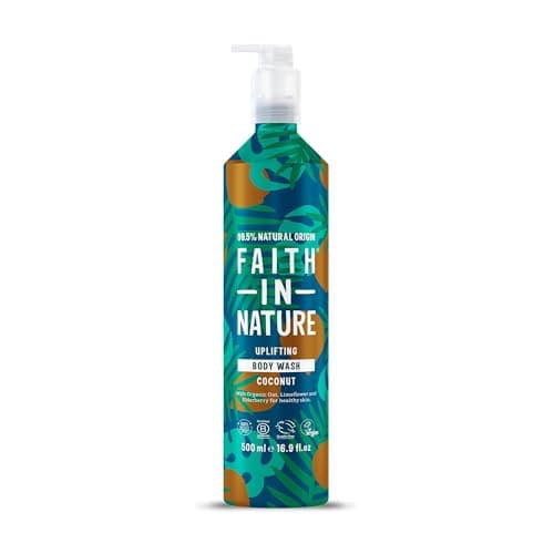 Image of Faith In Nature - Natural Body Wash Aluminium Bottle - Vegan & Cruelty Free, No SLS or Parabens - 500ml, Coconut