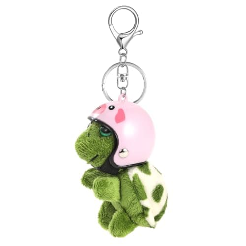 Image of MWOOT Cute Keychains Soft Plush Turtle Pendant Key Rings Personalized Car Keyrings Backpack Handbag Charms for Women Girls Gift, Pink