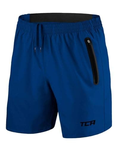 Image of TCA Elite Tech Mens Running Shorts with Zip Pockets, Gym Shorts Men Training Sports Short with Phone Pocket - Mazarine Blue, L